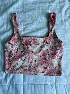 Shabby Chic Pink Floral Square Crop Top